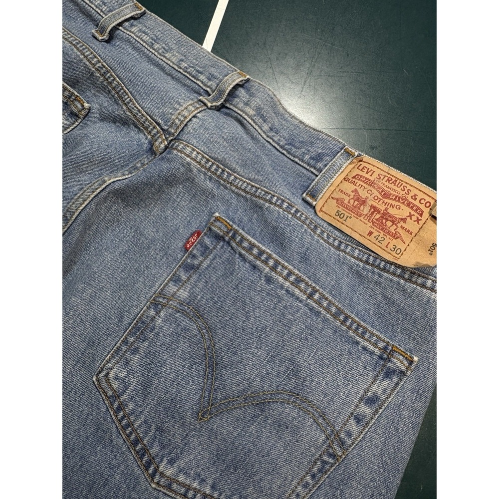 Vintage 80s Levi's 501 Button Fly Denim Jeans Straight Leg 38x30 Mint Condition - Picture 10 of 16
